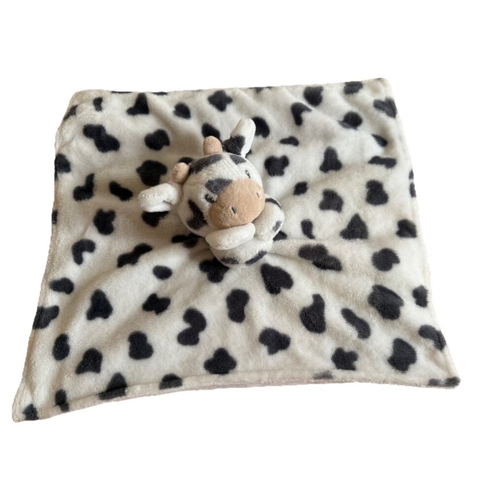 Carters Cow Plush 13" Lovey Toy 2022 Baby Security Blanket White/Gray Retired